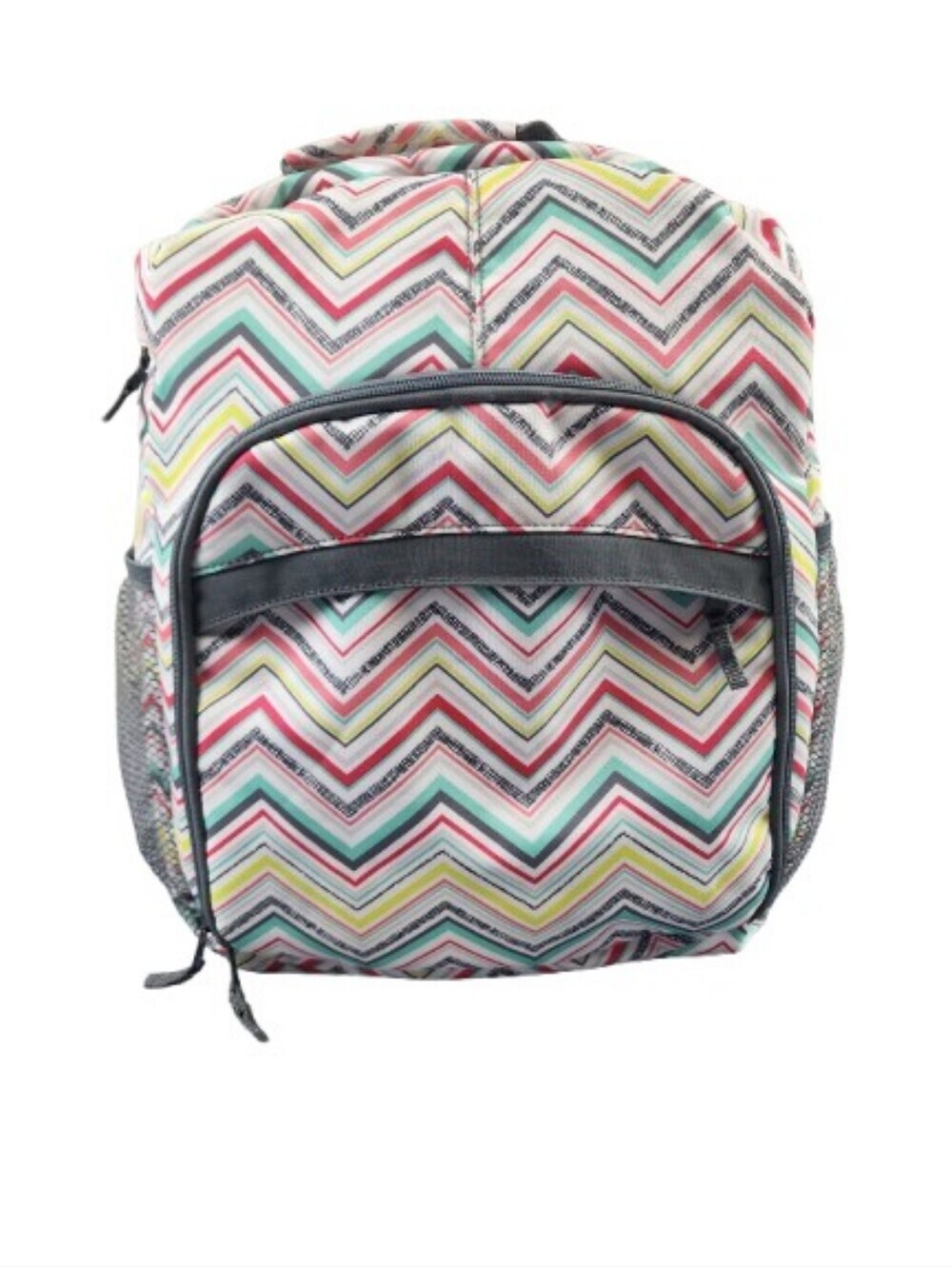 Thirty-One Punch Party Chevron Multicolor Sling Bag Pockets School  18x13x6